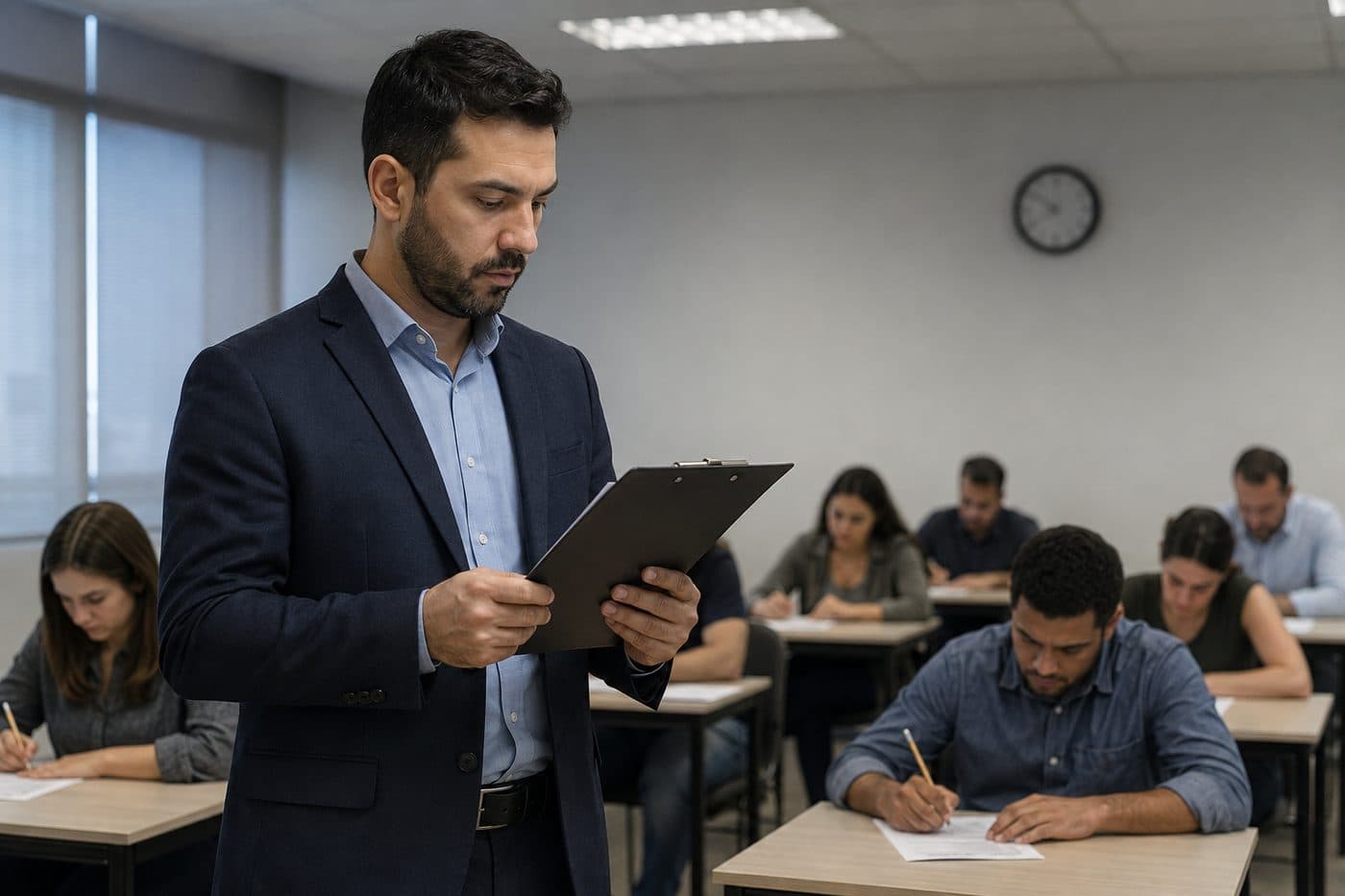 Aplicação de avaliação em ambiente formal de exame